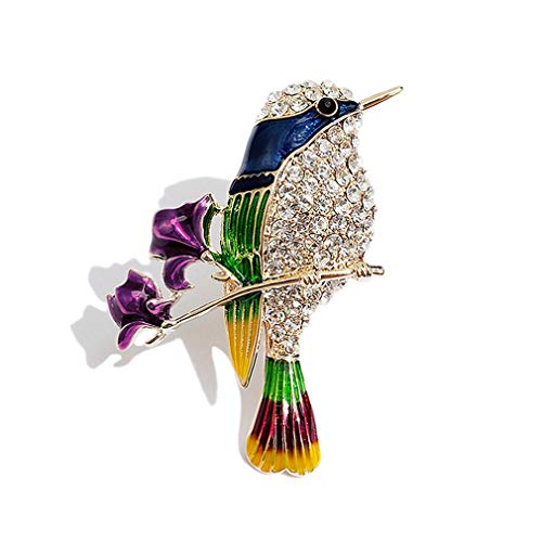 YAZILIND Retro Mulitcolor Vogel Brosche Strass Delicate Alloy Rhinoceros Phoenix Tier Broschen für Frauen Männer Anzug Kleid Prom Party Bird-4 von YAZILIND