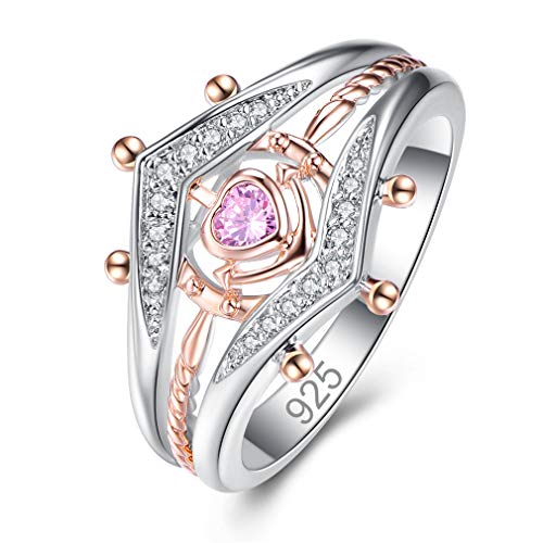 YAZILIND Ringe für Frauen Kristall Ringe Hochzeit Elegante Glänzende Frauen Ringe Stilvolle Herzförmige Ringe Bankett Souvenir Handwerk # 2 16.6 von YAZILIND