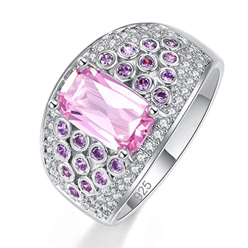 YAZILIND S925 Sterling Silber Frauen Hochzeit Verlobung Versprechen Ring Glänzende Zirkonia CZ Schmuck Geschenk 18.8 von YAZILIND