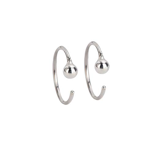 YAZILIND S925 Sterling Silber Ohrring Einfache C-förmige Ohrstecker Frauen Mädchen Ohrschmuck (0,8 cm) von YAZILIND