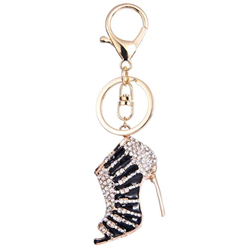 YAZILIND Schlüsselanhänger Ring Sexy High Heels eingelegten Strass Mädchen Handtasche Zubehör Anhänger Hängende Ornamente (schwarz) von YAZILIND