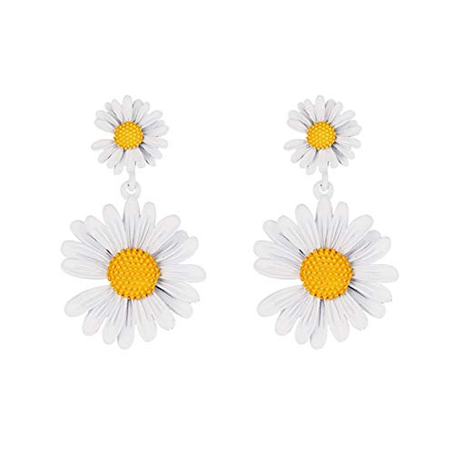 YAZILIND Simple Daisy Flower Anhänger Drop Dangle Ohrringe Sweet Girls Damen Ohrschmuck Geburtstagsgeschenk (Weiß) von YAZILIND