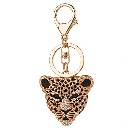 YAZILIND Strass Leopard Kopf KeyChain Mama & Papa Lehrer Handtasche Charme Schlüsselring Mädchen & Junge Auto Anhänger von YAZILIND