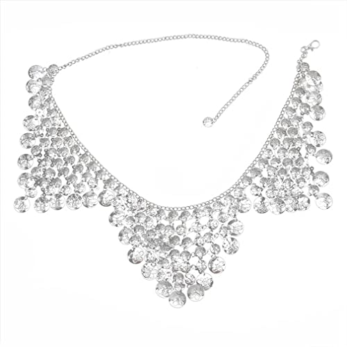 YAZILIND Taillenkette Bauchtanz Körperketten Gürtel Pailletten Sexy Strand Vintage Böhmische Frauen Mädchen Handgemachte Accessoires (Silber) von YAZILIND