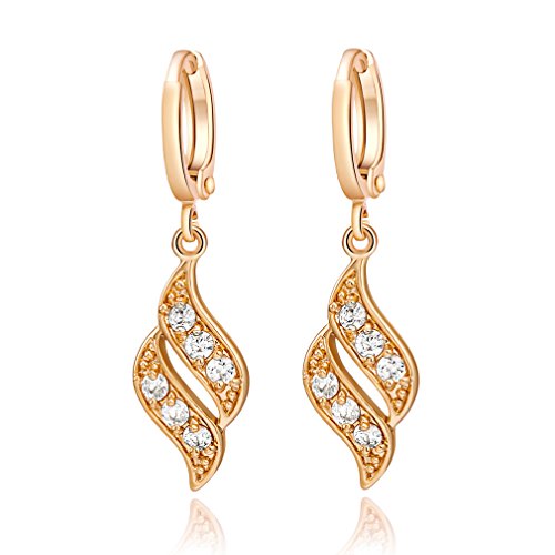 YAZILIND Twisted Design Vergoldet Inlay Klar Zirkon Elegante Baumeln Ohrringe Für Frauen Mädchen von YAZILIND