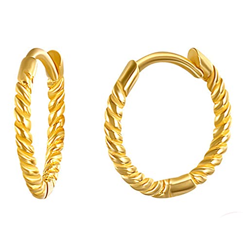 YAZILIND Twisted Kleine Creolen Einfache Persönlichkeit Ohrring Damen Ohrschmuck(Gold) von YAZILIND