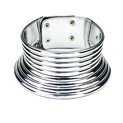 YAZILIND Übertrieben Choker Halskette Retro Ethno Stil Persönlichkeit Legierung Kragen Schmuck (Silber1) von YAZILIND