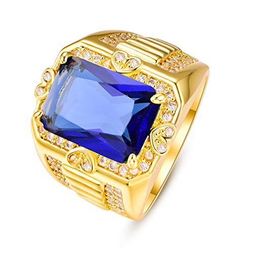 YAZILIND Vergoldete Farbe Rechteck Zirkonia CZ Verlobungsband Ring Elegante Frauen Jubiläumsschmuck Dunkelblau 16.6 YAZILIND Vergoldete Farbe Rechteck Zirkonia CZ Verlobungsband Ring Elegante Frauen Jubiläumsschmuck Dunkelblau 16.6 von YAZILIND