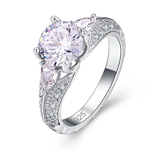 YAZILIND Versprechen Ringe schöne weiße Zirkonia platiniert eingelegten Strass Hochzeit Engagement für Damen größe 18.8 von YAZILIND
