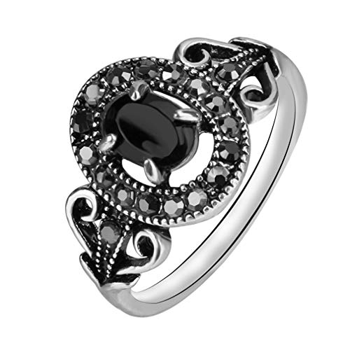 YAZILIND Vintage Ethnische Ring Oval Edelstein Blume Form Aussage Ringe Elegante Partei Schmuck 18,1 von YAZILIND