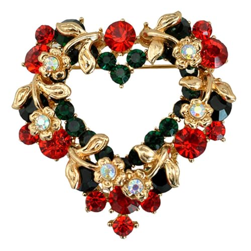 YAZILIND Weihnachten Brosche Bell Tree Elk Kranz Garland Herz-förmigen Weibliche Breastpin Xmas Corsage Schmuck(#3) von YAZILIND