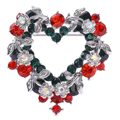 YAZILIND Weihnachten Brosche Bell Tree Elk Kranz Garland Herz-förmigen Weibliche Breastpin Xmas Corsage Schmuck(#4) von YAZILIND