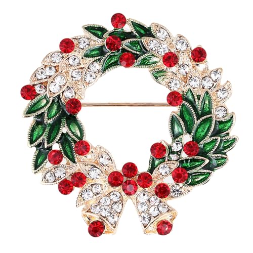 YAZILIND Weihnachten Brosche Bell Tree Elk Kranz Garland Herz-förmigen Weibliche Breastpin Xmas Corsage Schmuck(#5) von YAZILIND