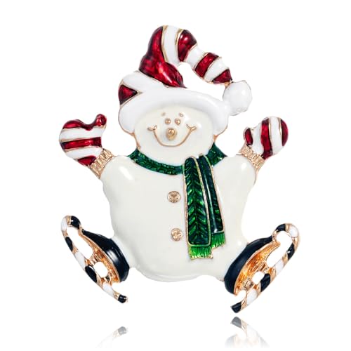YAZILIND Weihnachten Brosche Pin Legierung Emaille Schneemann Kragen Pins Persönlichkeit Frauen Corsage Female Xmas Breastpin Schmuck(Weiß) von YAZILIND
