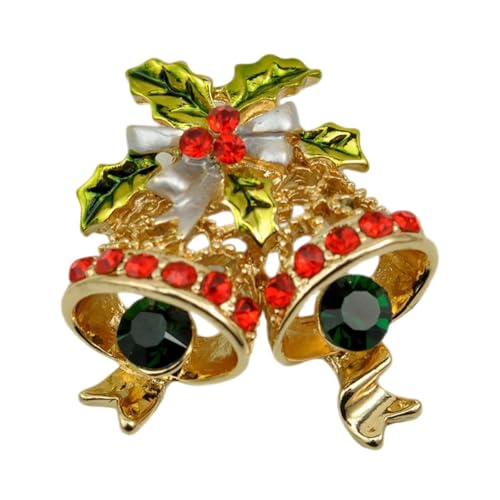 YAZILIND Weihnachten Brosche Pin Schneemann Glocke Stiefel Eis-Schlitten-Rentier-Herz-förmigen Weiblichen Xmas Corsage Breastpin Schmuck(Bell-2) von YAZILIND