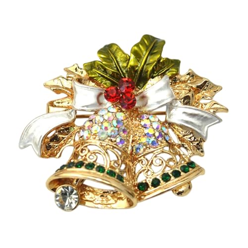 YAZILIND Weihnachten Brosche Pin Schneemann Glocke Stiefel Eis-Schlitten-Rentier-Herz-förmigen Weiblichen Xmas Corsage Breastpin Schmuck(Bell-8) von YAZILIND