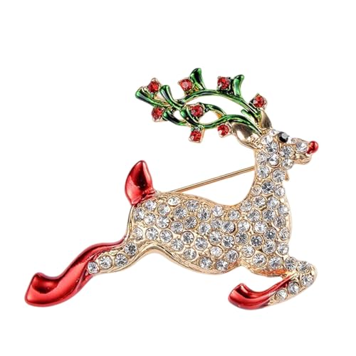 YAZILIND Weihnachten Brosche Pin Schneemann Glocke Stiefel Eis-Schlitten-Rentier-Herz-förmigen Weiblichen Xmas Corsage Breastpin Schmuck(Elk1) von YAZILIND