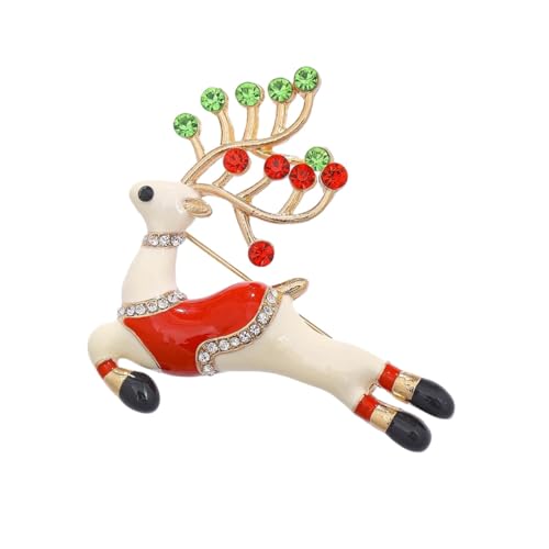 YAZILIND Weihnachten Brosche Pin Schneemann Glocke Stiefel Eis-Schlitten-Rentier-Herz-förmigen Weiblichen Xmas Corsage Breastpin Schmuck(Elk2) von YAZILIND