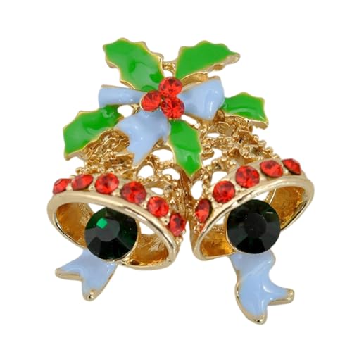 YAZILIND Weihnachten Brosche Pin Schneemann Glocke Stiefel Eis-Schlitten-Rentier-Herz-förmigen Weiblichen Xmas Corsage Breastpin Schmuck(Glocke 3) von YAZILIND