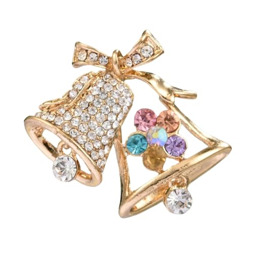 YAZILIND Weihnachten Brosche Pin Schneemann Glocke Stiefel Eis-Schlitten-Rentier-Herz-förmigen Weiblichen Xmas Corsage Breastpin Schmuck(Glocke 4) von YAZILIND