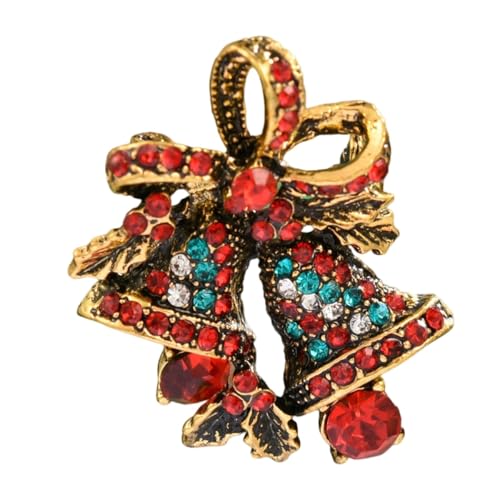YAZILIND Weihnachten Brosche Pin Schneemann Glocke Stiefel Eis-Schlitten-Rentier-Herz-förmigen Weiblichen Xmas Corsage Breastpin Schmuck(Glocke 7) von YAZILIND