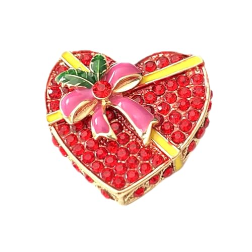 YAZILIND Weihnachten Brosche Pin Schneemann Glocke Stiefel Eis-Schlitten-Rentier-Herz-förmigen Weiblichen Xmas Corsage Breastpin Schmuck(Herz) von YAZILIND