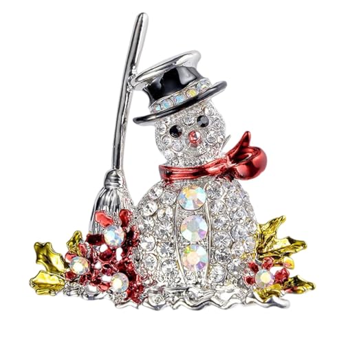 YAZILIND Weihnachten Brosche Pin Schneemann Glocke Stiefel Eis-Schlitten-Rentier-Herz-förmigen Weiblichen Xmas Corsage Breastpin Schmuck(Snowman1) von YAZILIND