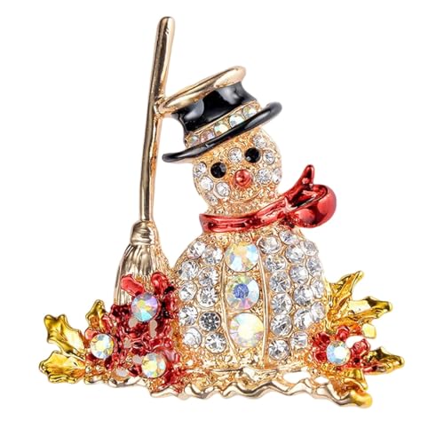 YAZILIND Weihnachten Brosche Pin Schneemann Glocke Stiefel Eis-Schlitten-Rentier-Herz-förmigen Weiblichen Xmas Corsage Breastpin Schmuck(Snowman2) von YAZILIND