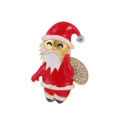 YAZILIND Weihnachten Brosche Pin Strass Santa Claus Hut Eis Schneeflocke Handschuhe, Corsage Female Xmas Ornament Breastpin Schmuck(#10) von YAZILIND