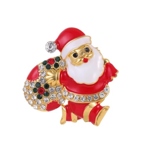 YAZILIND Weihnachten Brosche Pin Strass Santa Claus Hut Eis Schneeflocke Handschuhe, Corsage Female Xmas Ornament Breastpin Schmuck(#11) von YAZILIND