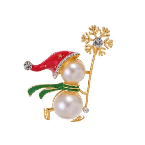 YAZILIND Weihnachten Brosche Pin Strass Santa Claus Hut Eis Schneeflocke Handschuhe, Corsage Female Xmas Ornament Breastpin Schmuck(#12) von YAZILIND