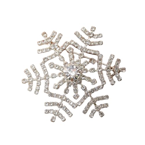 YAZILIND Weihnachten Brosche Pin Strass Schneeflocke Weibliche Xmas Corsage Breastpin Schmuck(Silber) von YAZILIND