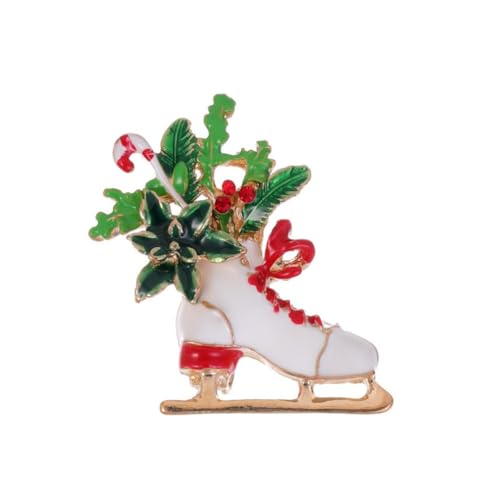 YAZILIND Weihnachten Brosche Pin Strass-Tropf-Öl-Stiefel Corsage Personalisierte Kleidung Zubehör Weibliche Xmas Breastpin Schmuck(Weiß) von YAZILIND