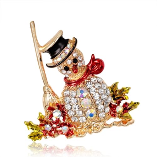 YAZILIND Weihnachten Brosche Pin Strass-Tropfende Öl-Schneemann Süße Personalisierte Legierung Corsage Female Xmas Breastpin Schmuck(#5) von YAZILIND