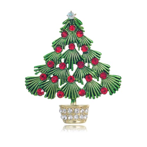 YAZILIND Weihnachten Brosche Pin Strass Weihnachten Baum Glocke-Form Gemalt Tropft Öl Corsage Female Xmas Breastpin Schmuck(#8) von YAZILIND