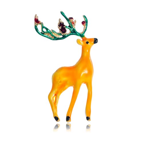 YAZILIND Weihnachten Brosche Pin Tropft Öl Cartoon Elch Corsage Female Xmas Breastpin Schmuck(Color1) von YAZILIND