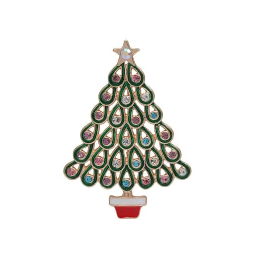 YAZILIND Weihnachten Brosche Santa Claus Baum Elch Schneemann Katze Glocke Strümpfe Hut Weibliche Xmas Corsage Breastpin Schmuck(#6) von YAZILIND