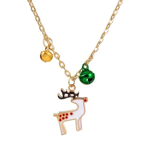 YAZILIND Weihnachten Halsketten für Frauen Weihnachten Baum Schneemann Santa Claus Elk Kranz Glocke Anhänger Halskette Frauen Pullover Schlüsselbein Kette Holiday Schmuck(#2) von YAZILIND