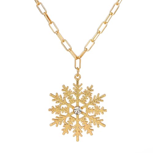 YAZILIND Weihnachten Halsketten für Frauen Weihnachten Baum Schneemann Santa Claus Elk Kranz Glocke Anhänger Halskette Frauen Pullover Schlüsselbein Kette Holiday Schmuck(#9) von YAZILIND