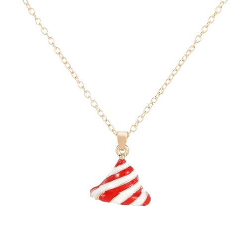 YAZILIND Weihnachten Halsketten für Frauen Weihnachten Kranz Bell Garland Santa Claus Elch Anhänger Halskette Damen ist Vielseitig Pullover Schlüsselbein Kette Holiday Schmuck(#17) von YAZILIND