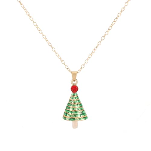 YAZILIND Weihnachten Halsketten für Frauen Weihnachten Kranz Bell Garland Santa Claus Elch Anhänger Halskette Damen ist Vielseitig Pullover Schlüsselbein Kette Holiday Schmuck(#19) von YAZILIND