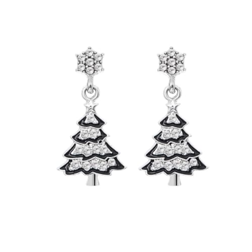 YAZILIND Weihnachten Hut Ohrringe, Kranz Glocke Santa Claus Anhänger Baumeln Ohrring, Festive Holiday Xmas Tree-Schmuck für Frauen(Tree1) von YAZILIND