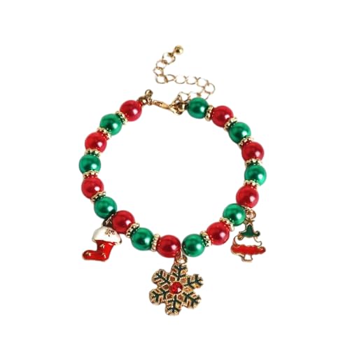 YAZILIND Weihnachten Perlen Armband Santa Claus Schneemann Schneeflocke Elch Baum Anhänger Armbänder Urlaub Festival Weihnachten Schmuck für Frauen(#3) von YAZILIND