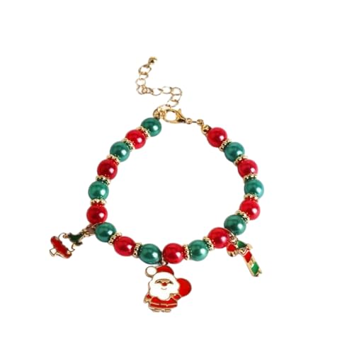 YAZILIND Weihnachten Perlen Armband Santa Claus Schneemann Schneeflocke Elch Baum Anhänger Armbänder Urlaub Festival Weihnachten Schmuck für Frauen(#5) von YAZILIND