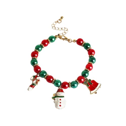 YAZILIND Weihnachten Perlen Armband Santa Claus Schneemann Schneeflocke Elch Baum Anhänger Armbänder Urlaub Festival Weihnachten Schmuck für Frauen(#6) von YAZILIND