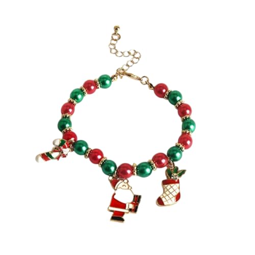 YAZILIND Weihnachten Perlen Armband Santa Claus Schneemann Schneeflocke Elch Baum Anhänger Armbänder Urlaub Festival Weihnachten Schmuck für Frauen(#7) von YAZILIND