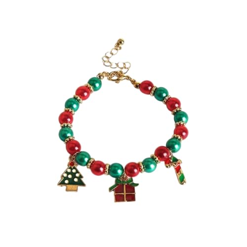 YAZILIND Weihnachten Perlen Armband Santa Claus Schneemann Schneeflocke Elch Baum Anhänger Armbänder Urlaub Festival Weihnachten Schmuck für Frauen(#8) von YAZILIND