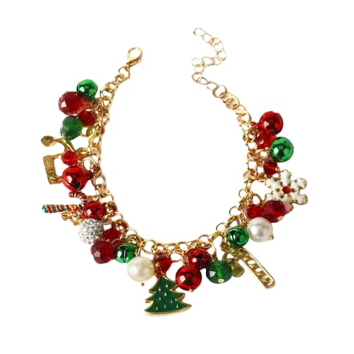 YAZILIND Weihnachten Perlen Armband Santa Claus Schneemann Schneeflocke Elch Baum Anhänger Armbänder Urlaub Festival Weihnachten Schmuck für Frauen(#9) von YAZILIND