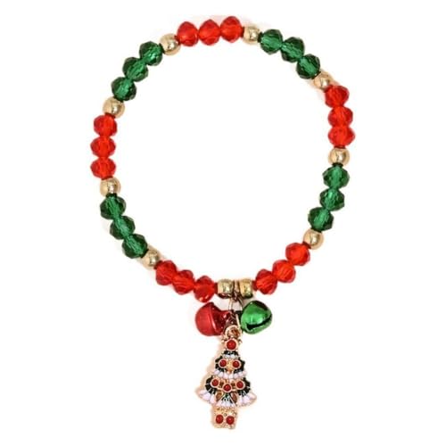 YAZILIND Weihnachten Perlen Armband Santa Claus Tree Bell Pendant Bunte Perlen Kette Armbänder Urlaub Festival Weihnachten Schmuck für Frauen(Baum) von YAZILIND