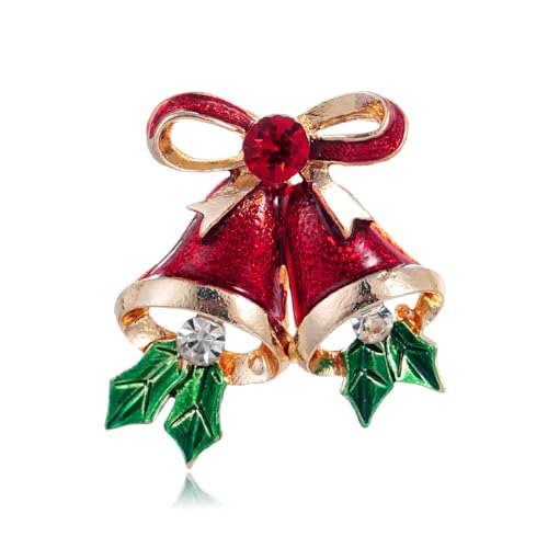 YAZILIND Weihnachtsglocke Brosche Anstecknadel Strass Tropfen Öl Kragen Anstecknadeln Weibliche Weihnachten Corsage Brustnadel Schmuck(#2) von YAZILIND